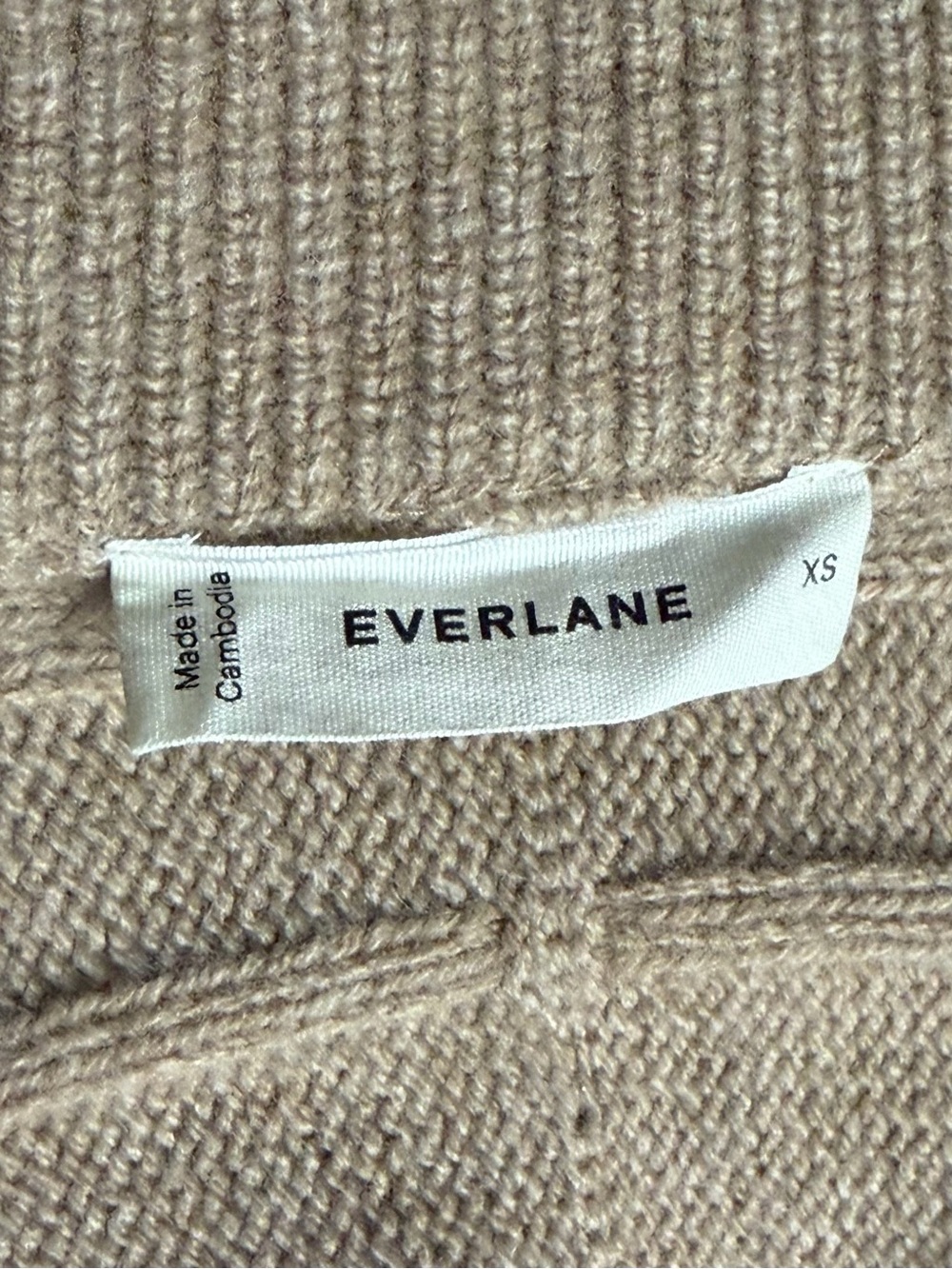 Everlane The Cable Half-Zip Sweater in Luxe Merino RWS Wool Bone Beige - Picture 7 of 11